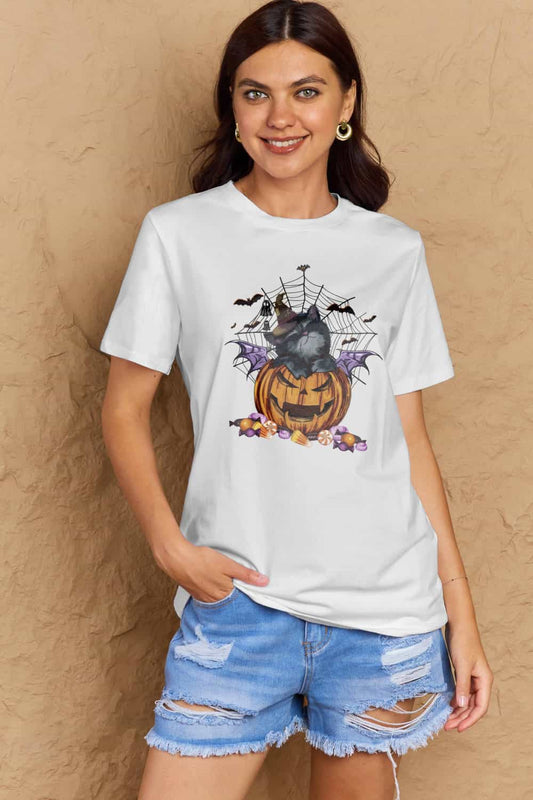 Simply Love Full Size Jack-O'-Lantern Graphic T-Shirt BLUE ZONE PLANET