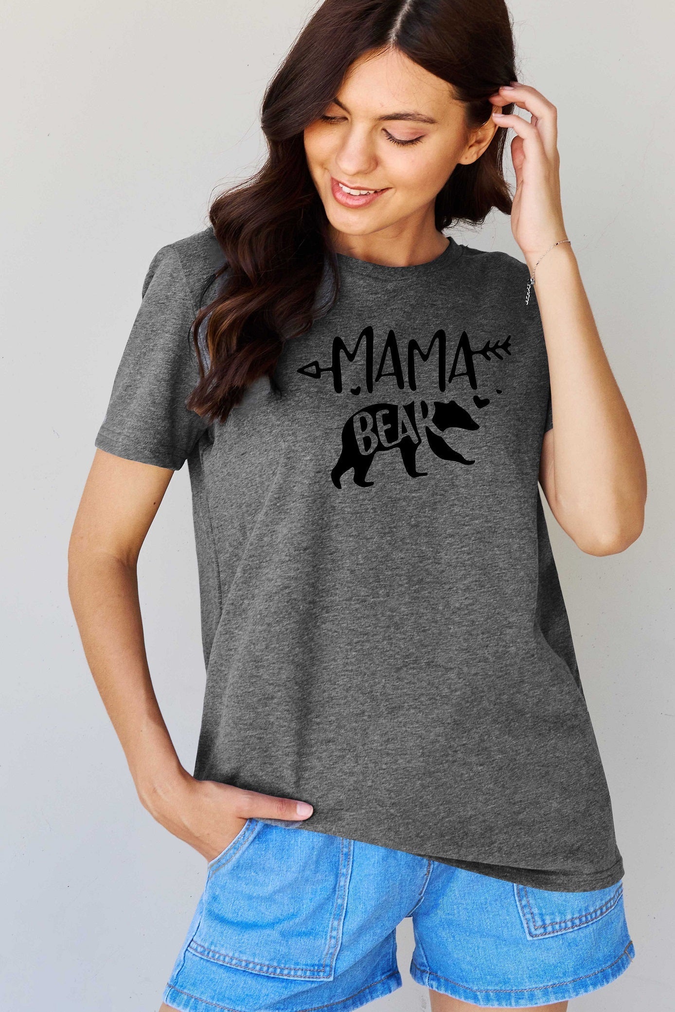 Simply Love Full Size MAMA BEAR Graphic Cotton T-Shirt BLUE ZONE PLANET