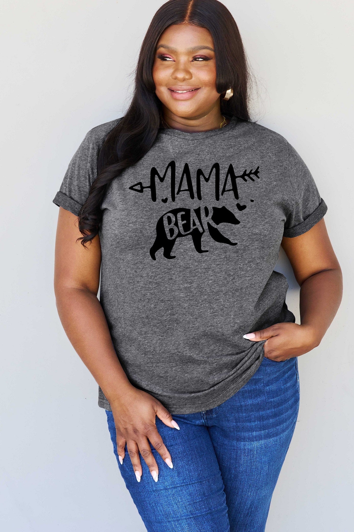 Simply Love Full Size MAMA BEAR Graphic Cotton T-Shirt BLUE ZONE PLANET