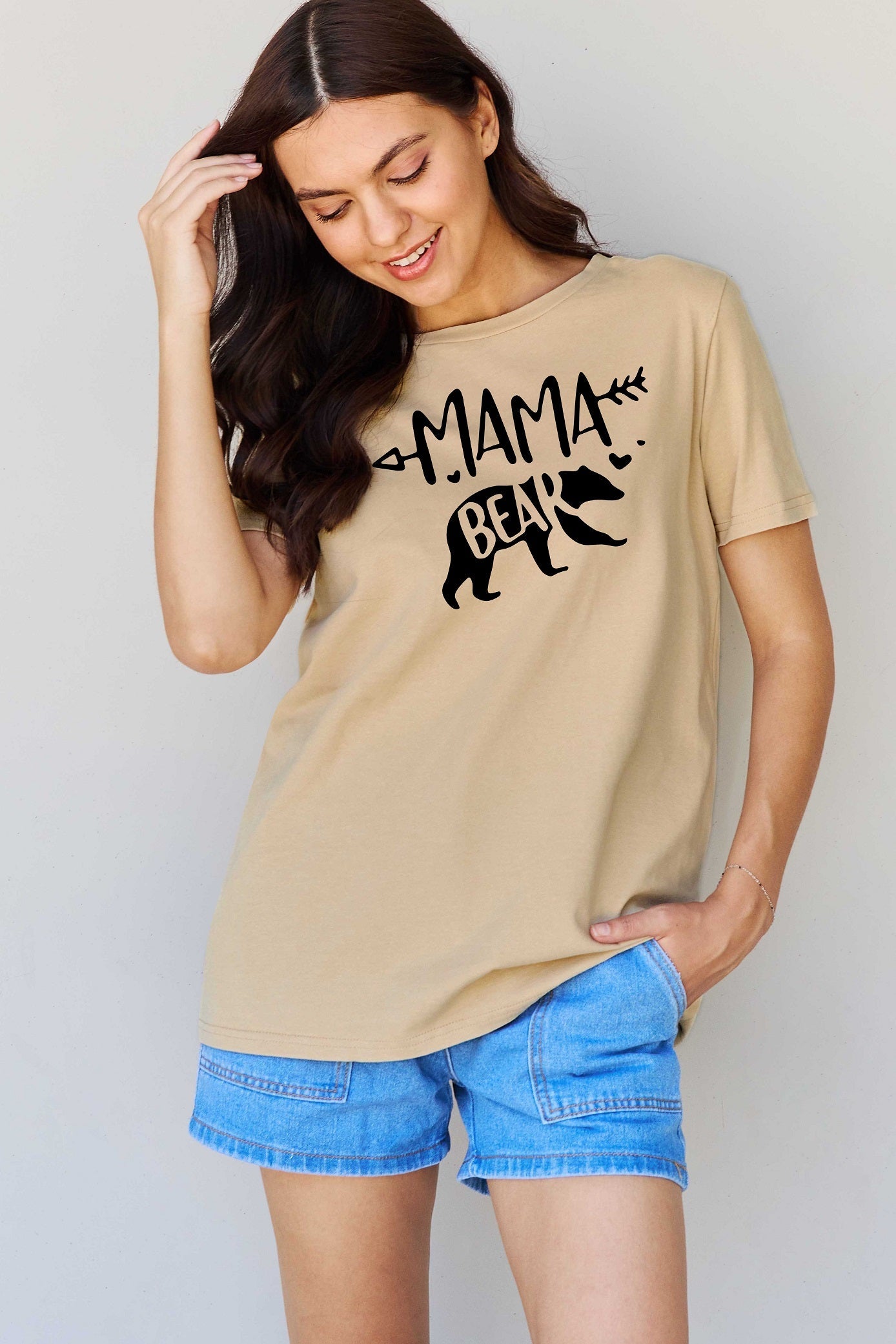 Simply Love Full Size MAMA BEAR Graphic Cotton T-Shirt BLUE ZONE PLANET