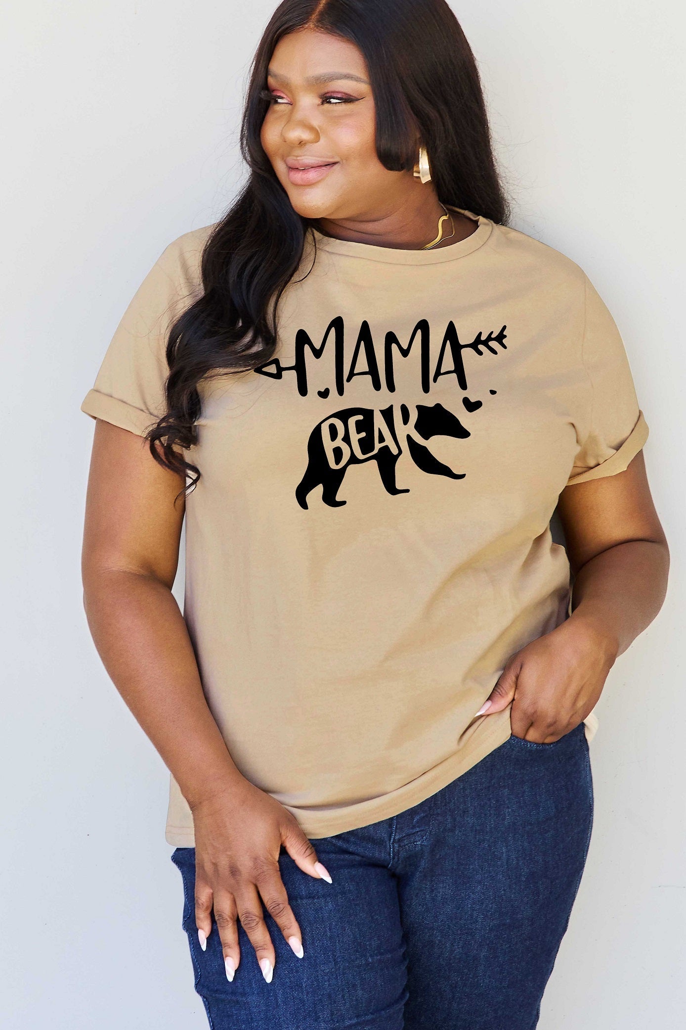 Simply Love Full Size MAMA BEAR Graphic Cotton T-Shirt BLUE ZONE PLANET