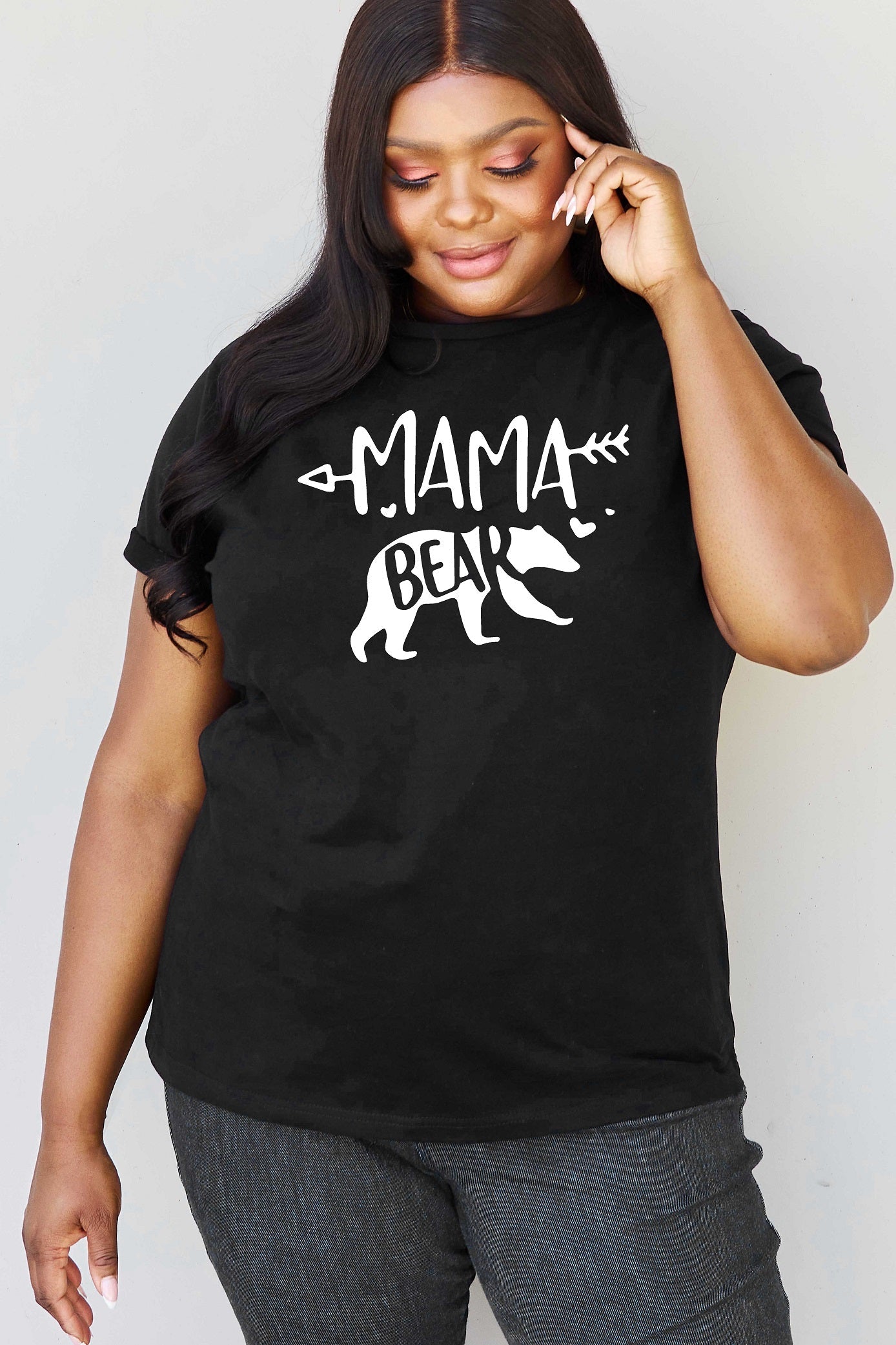 Simply Love Full Size MAMA BEAR Graphic Cotton T-Shirt BLUE ZONE PLANET