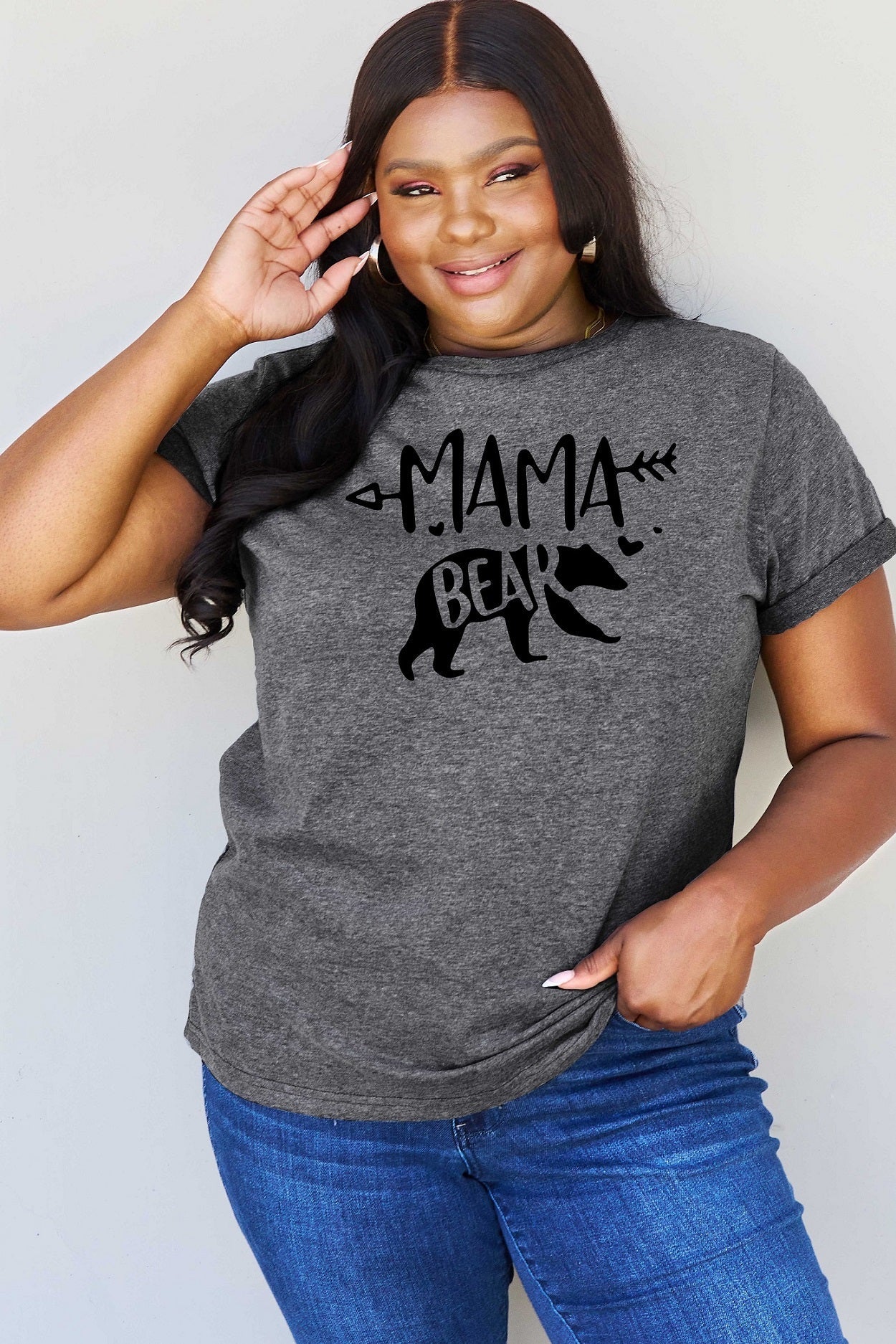 Simply Love Full Size MAMA BEAR Graphic Cotton T-Shirt BLUE ZONE PLANET