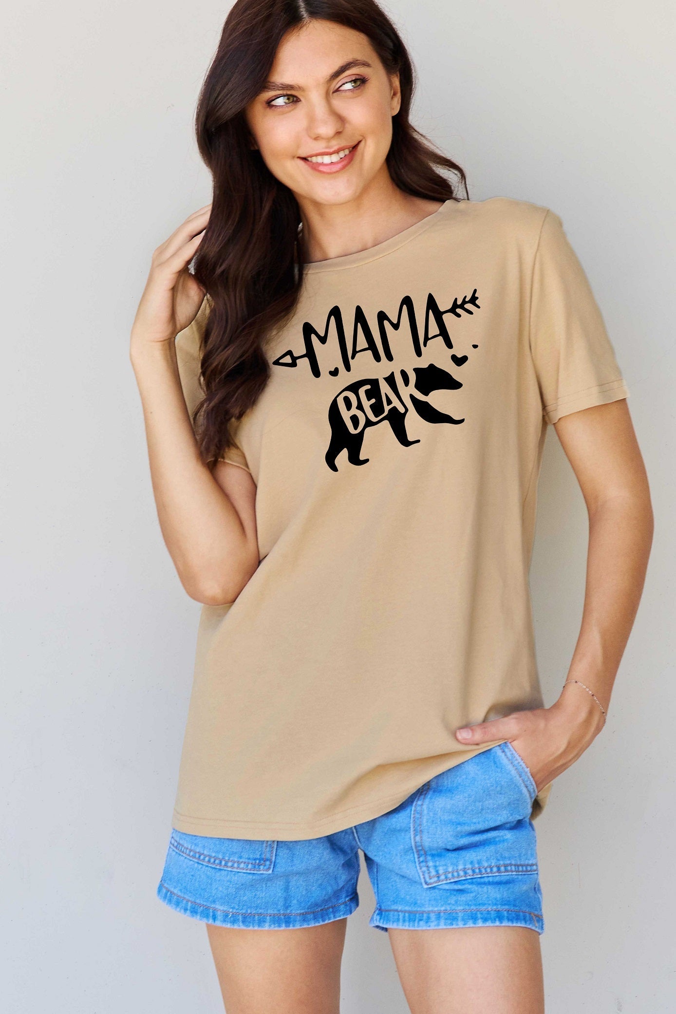 Simply Love Full Size MAMA BEAR Graphic Cotton T-Shirt BLUE ZONE PLANET