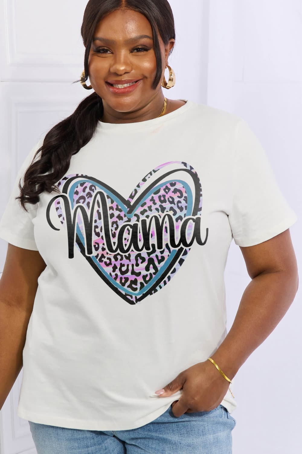 Simply Love Full Size MAMA Graphic Cotton Tee BLUE ZONE PLANET