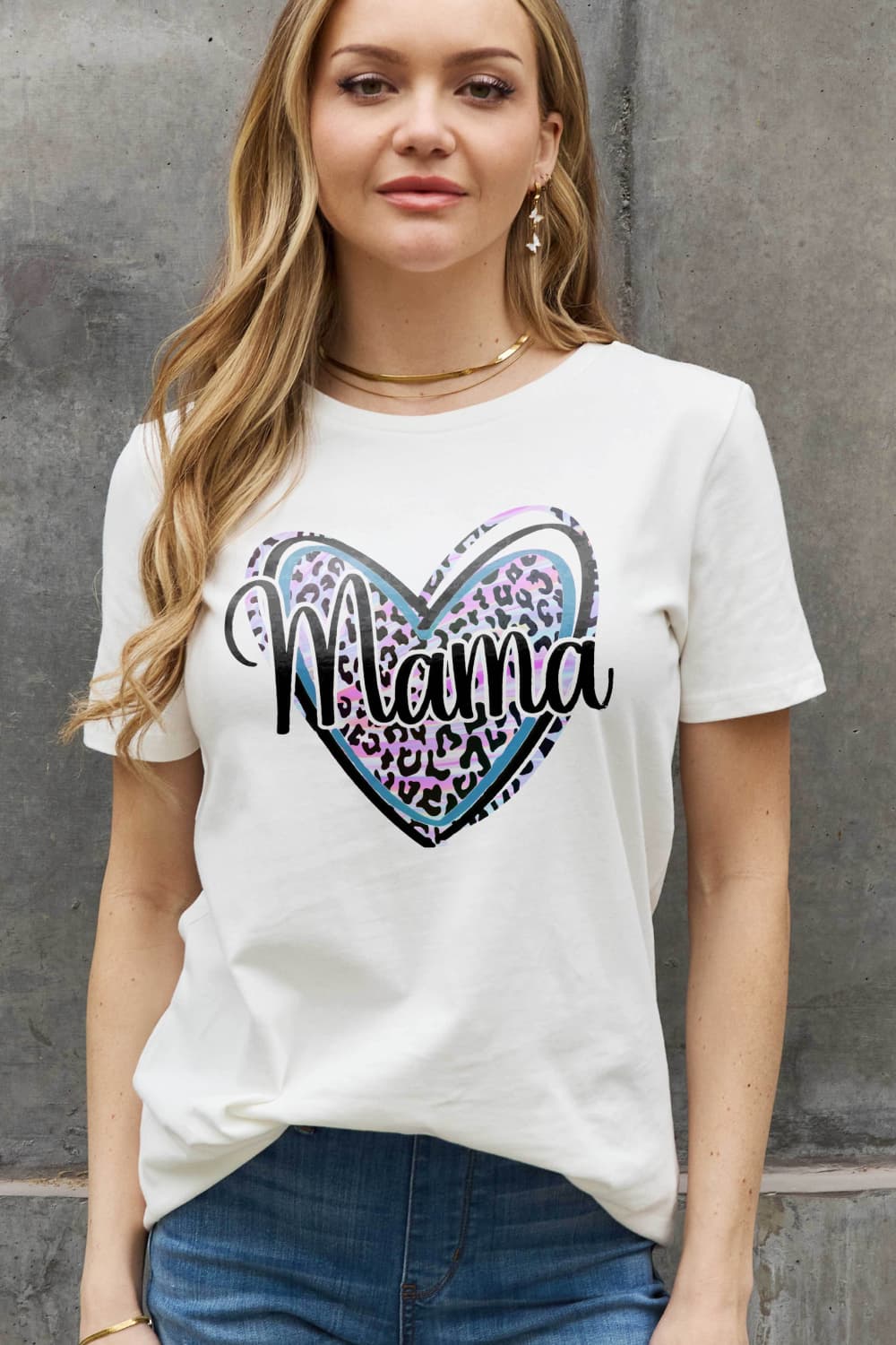 Simply Love Full Size MAMA Graphic Cotton Tee BLUE ZONE PLANET