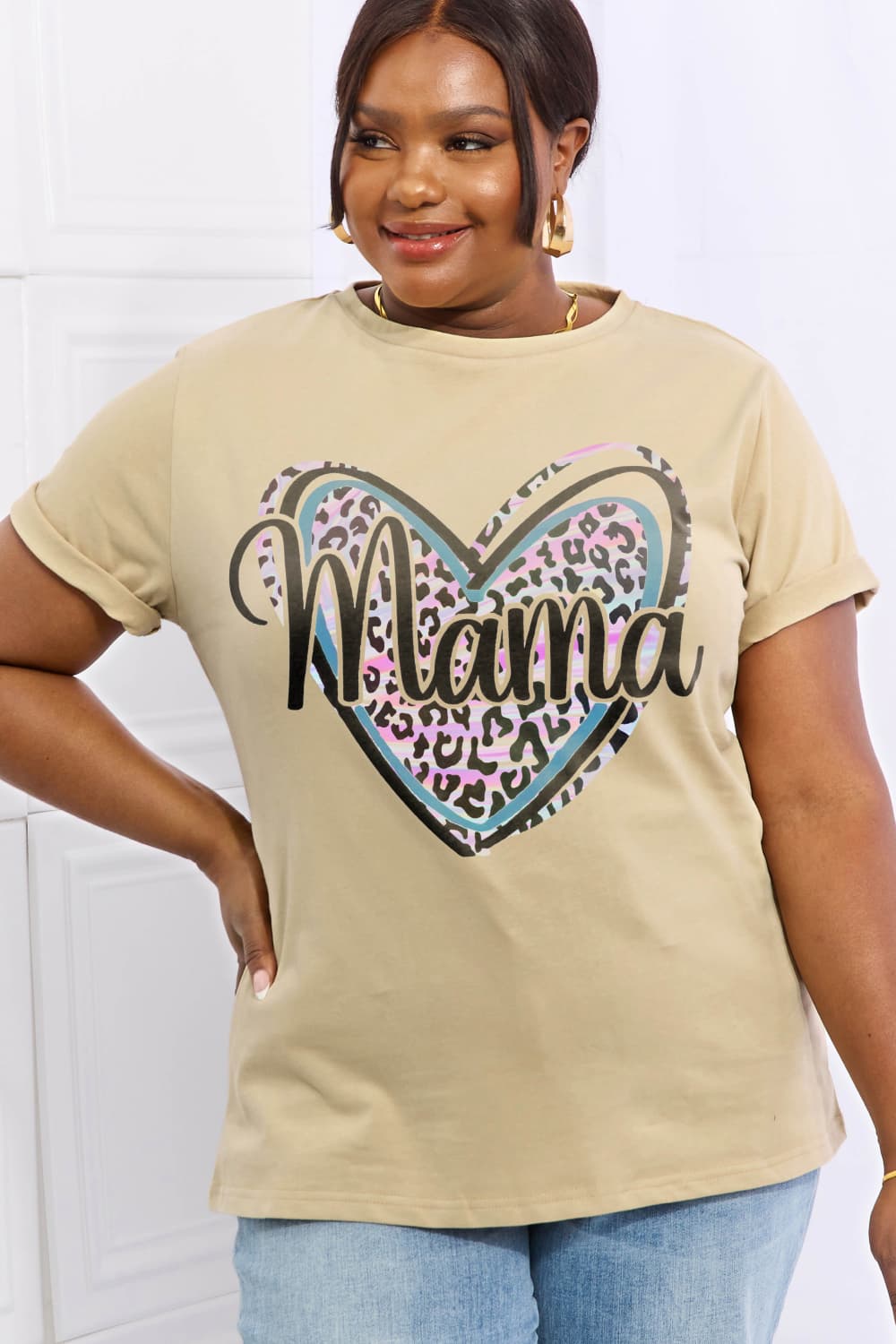 Simply Love Full Size MAMA Graphic Cotton Tee BLUE ZONE PLANET