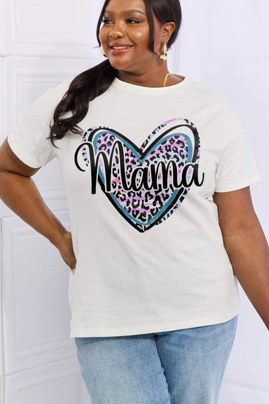 Simply Love Full Size MAMA Graphic Cotton Tee BLUE ZONE PLANET