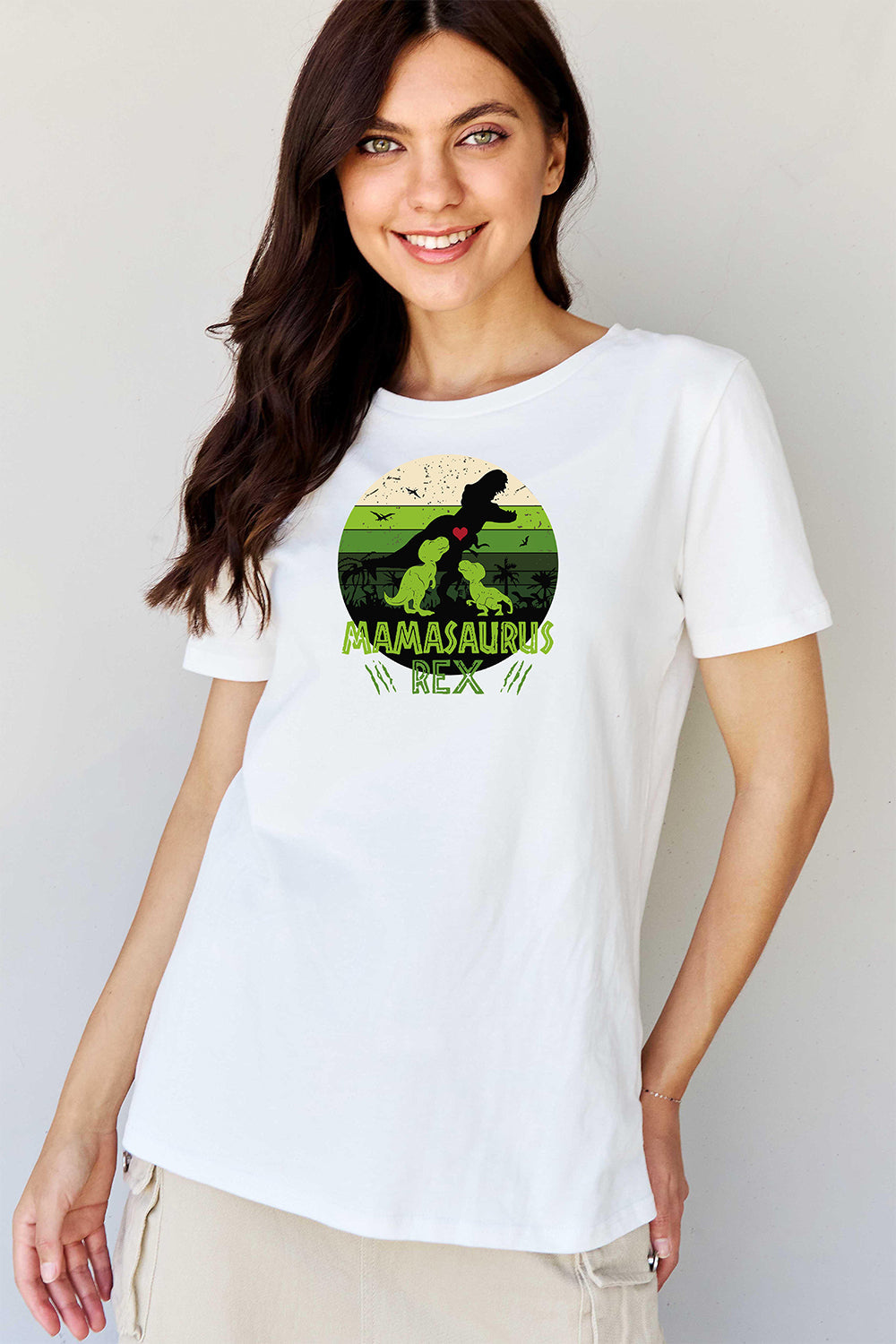 Simply Love Full Size MAMASAURUS REX Graphic T-Shirt BLUE ZONE PLANET