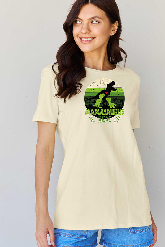 Simply Love Full Size MAMASAURUS REX Graphic T-Shirt BLUE ZONE PLANET