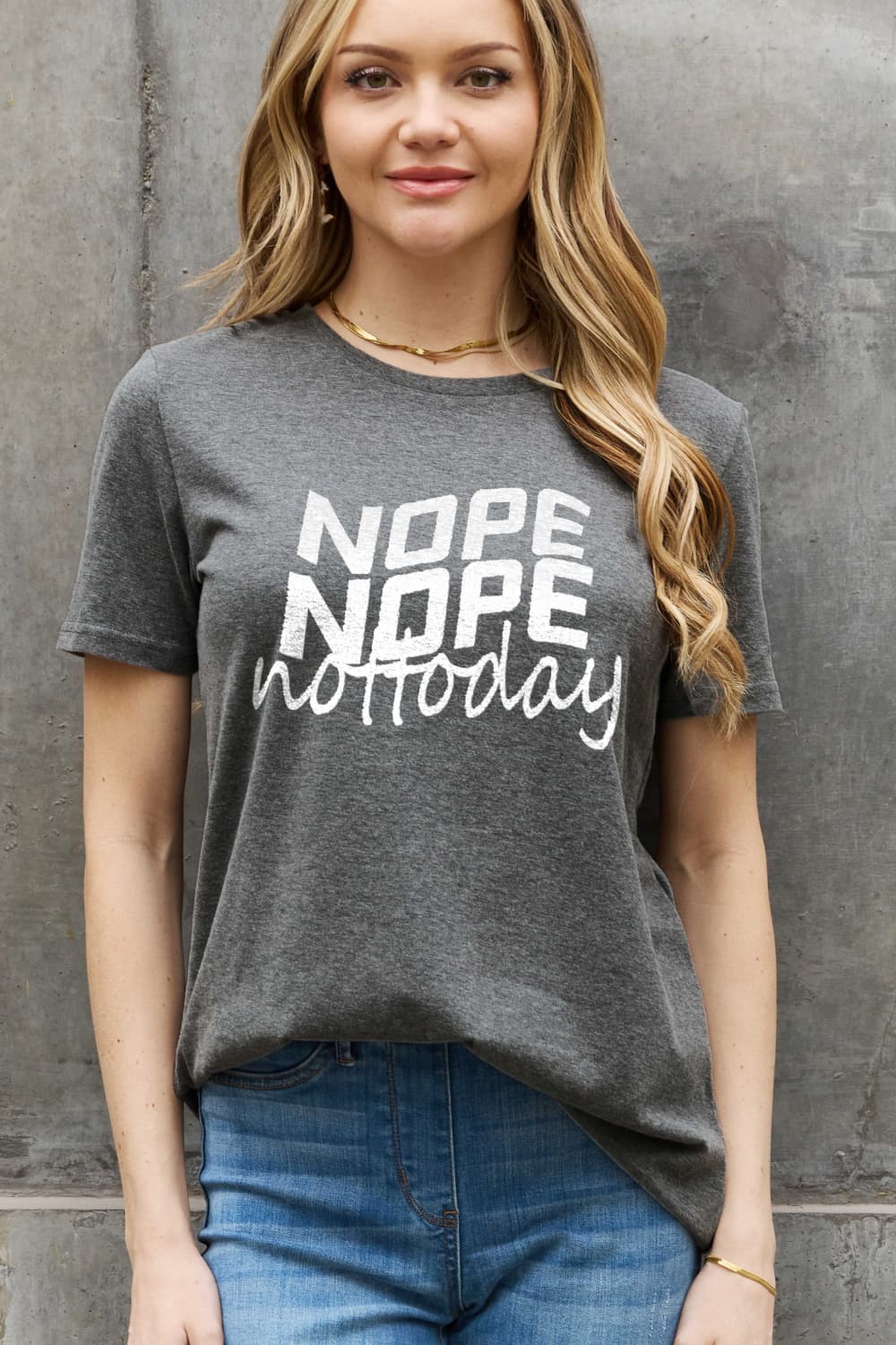 Simply Love Full Size NOPE NOPE NOT TODAY Graphic Cotton Tee BLUE ZONE PLANET