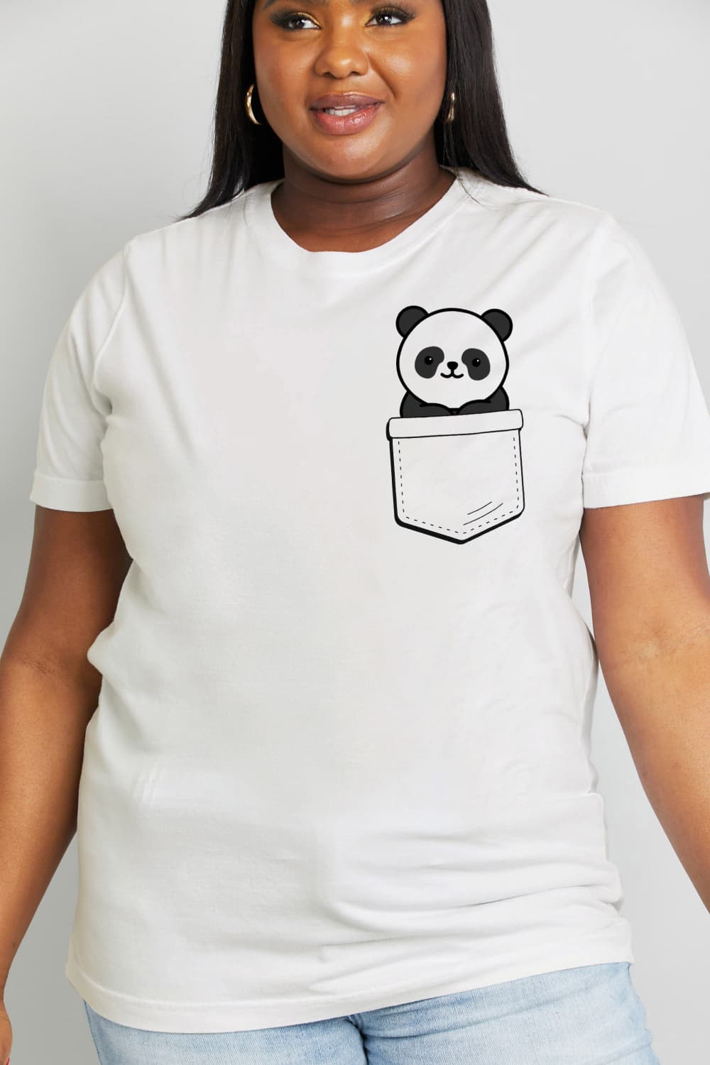 Simply Love Full Size Panda Graphic Cotton Tee BLUE ZONE PLANET