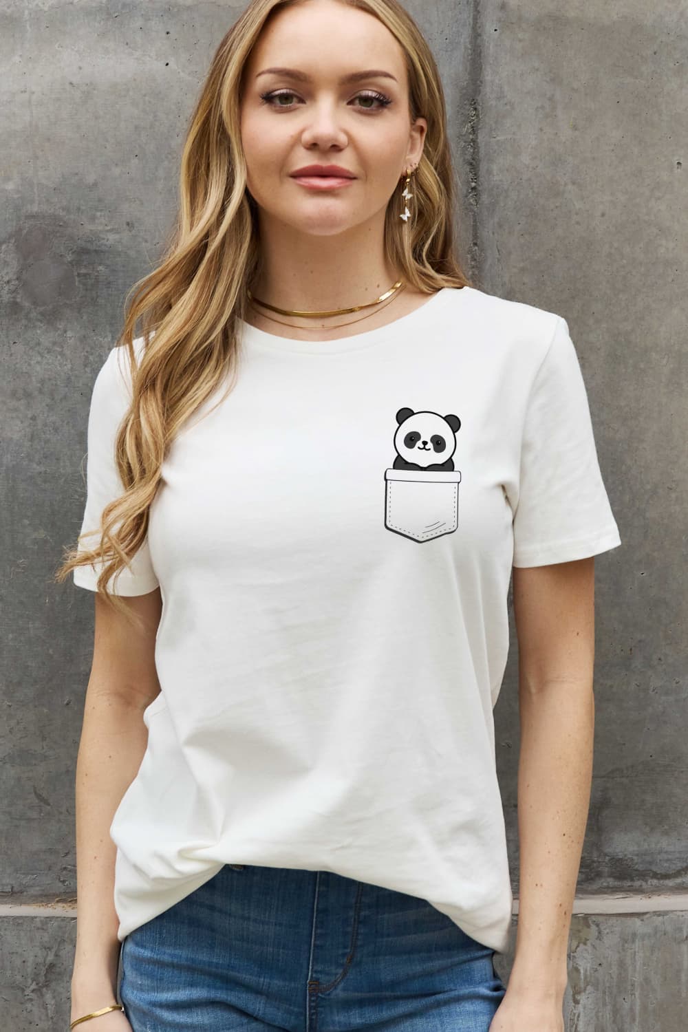 Simply Love Full Size Panda Graphic Cotton Tee BLUE ZONE PLANET