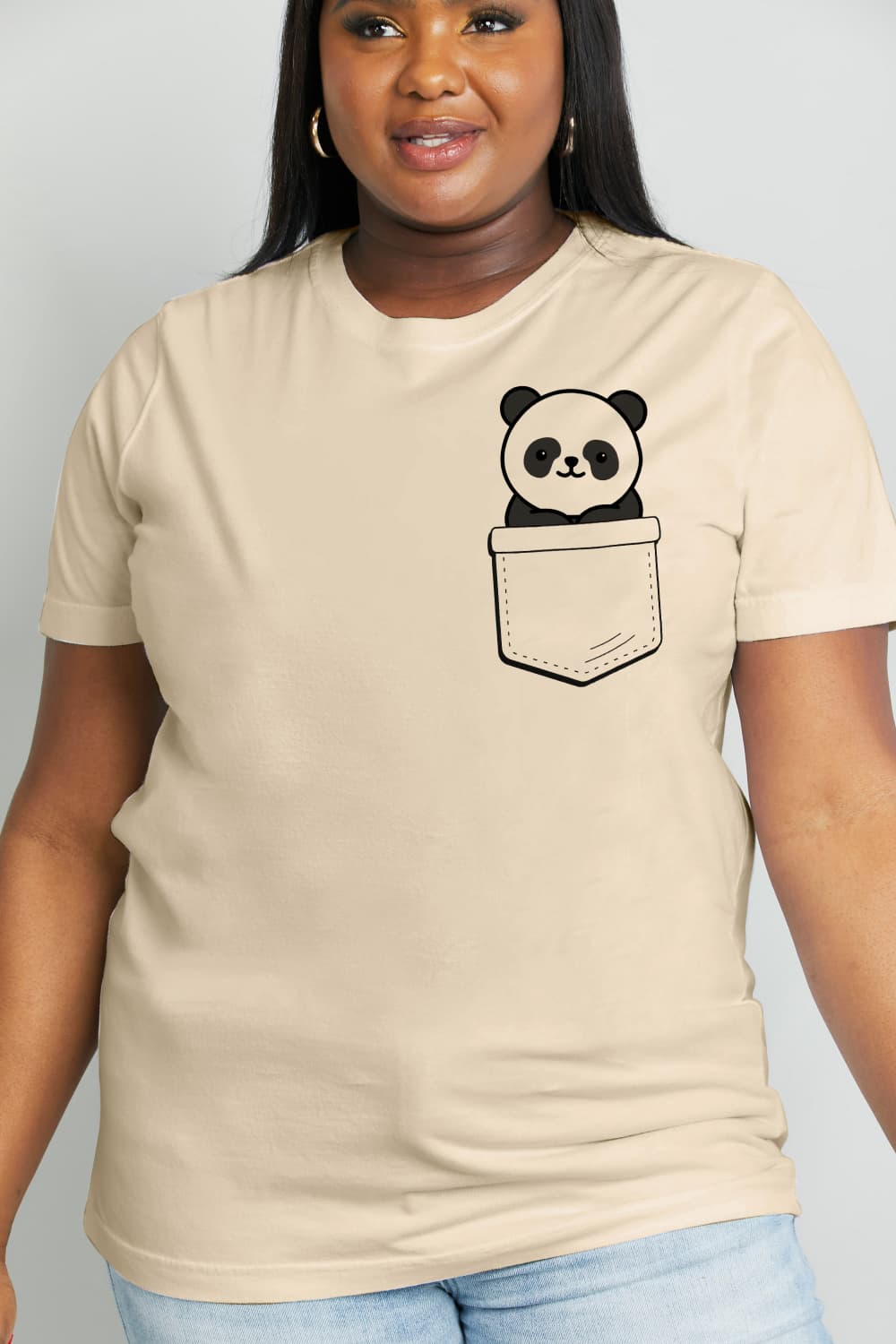 Simply Love Full Size Panda Graphic Cotton Tee BLUE ZONE PLANET