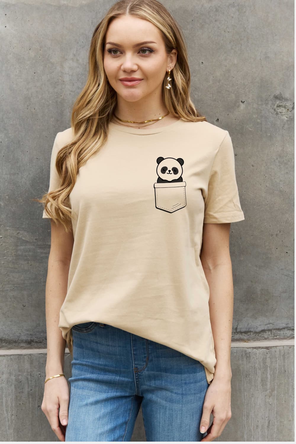 Simply Love Full Size Panda Graphic Cotton Tee BLUE ZONE PLANET