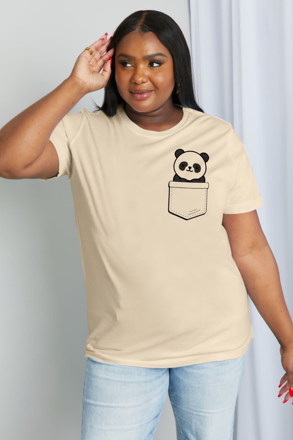 Simply Love Full Size Panda Graphic Cotton Tee BLUE ZONE PLANET