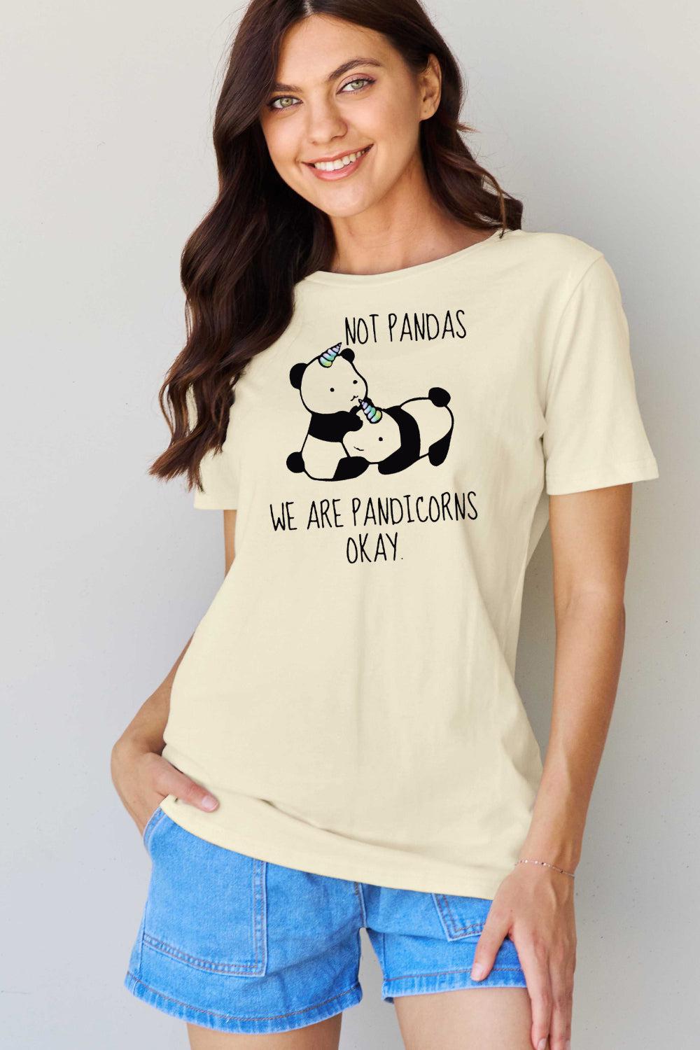 Simply Love Full Size  Pandicorn Graphic Cotton T-Shirt BLUE ZONE PLANET