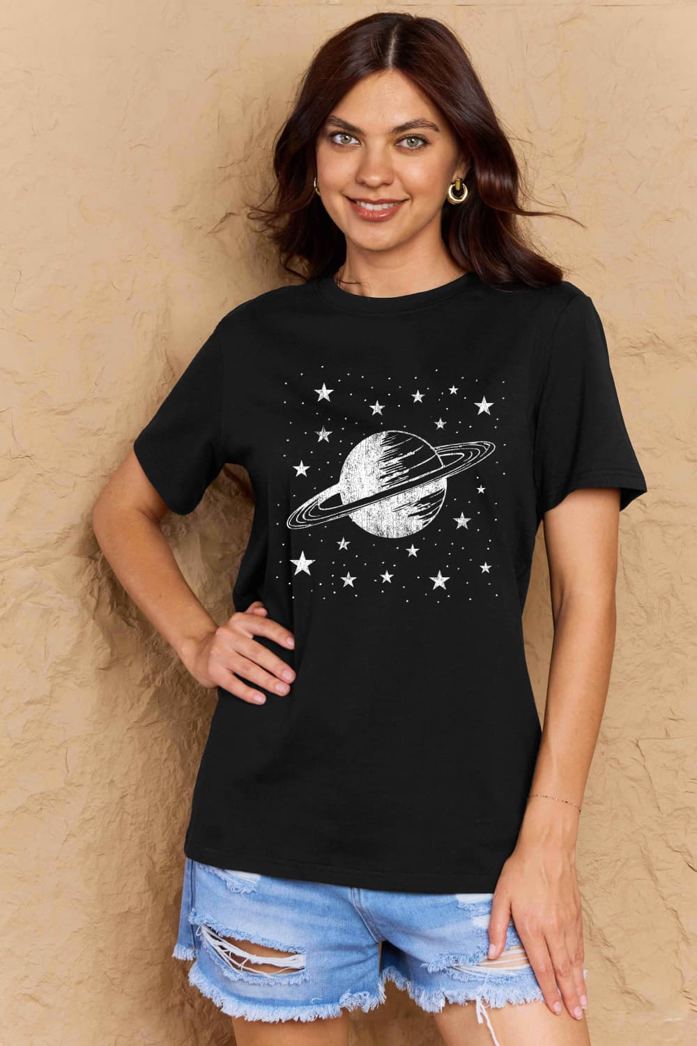 Simply Love Full Size Planet Graphic Cotton T-Shirt BLUE ZONE PLANET