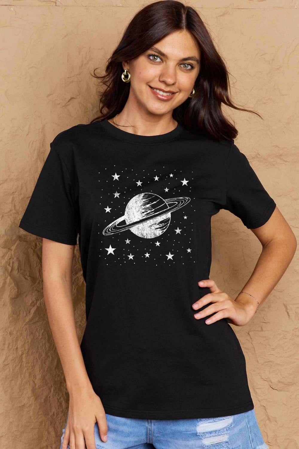 Simply Love Full Size Planet Graphic Cotton T-Shirt BLUE ZONE PLANET