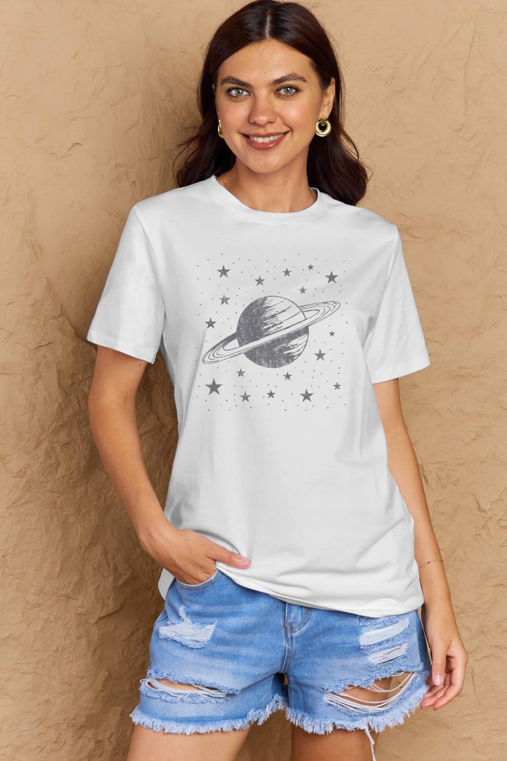 Simply Love Full Size Planet Graphic Cotton T-Shirt BLUE ZONE PLANET