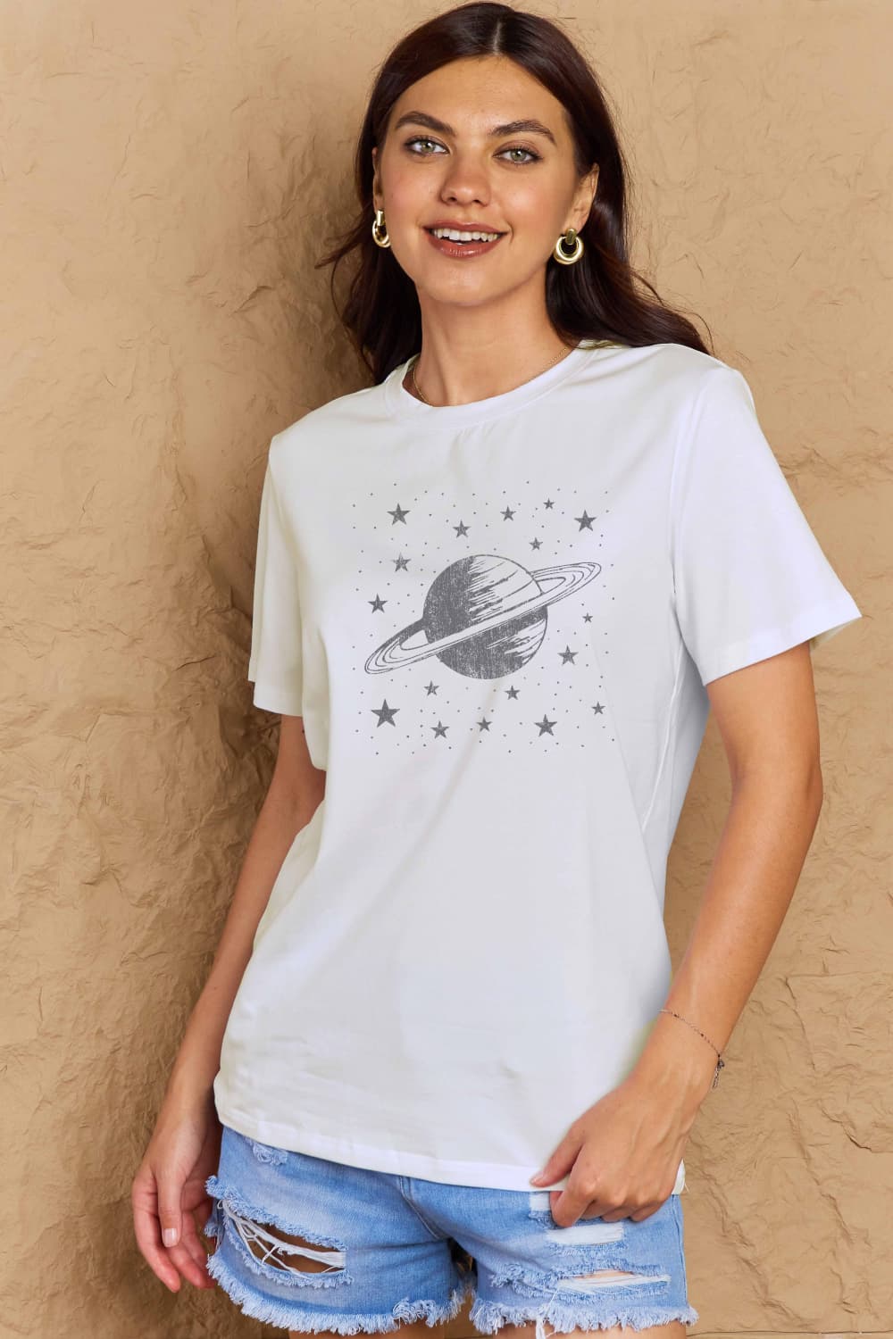 Simply Love Full Size Planet Graphic Cotton T-Shirt BLUE ZONE PLANET