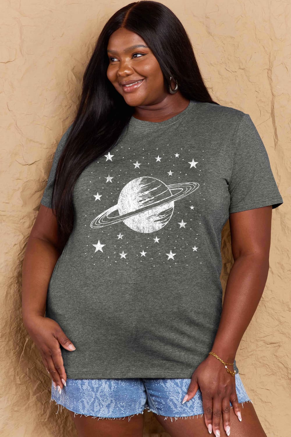 Simply Love Full Size Planet Graphic Cotton T-Shirt BLUE ZONE PLANET