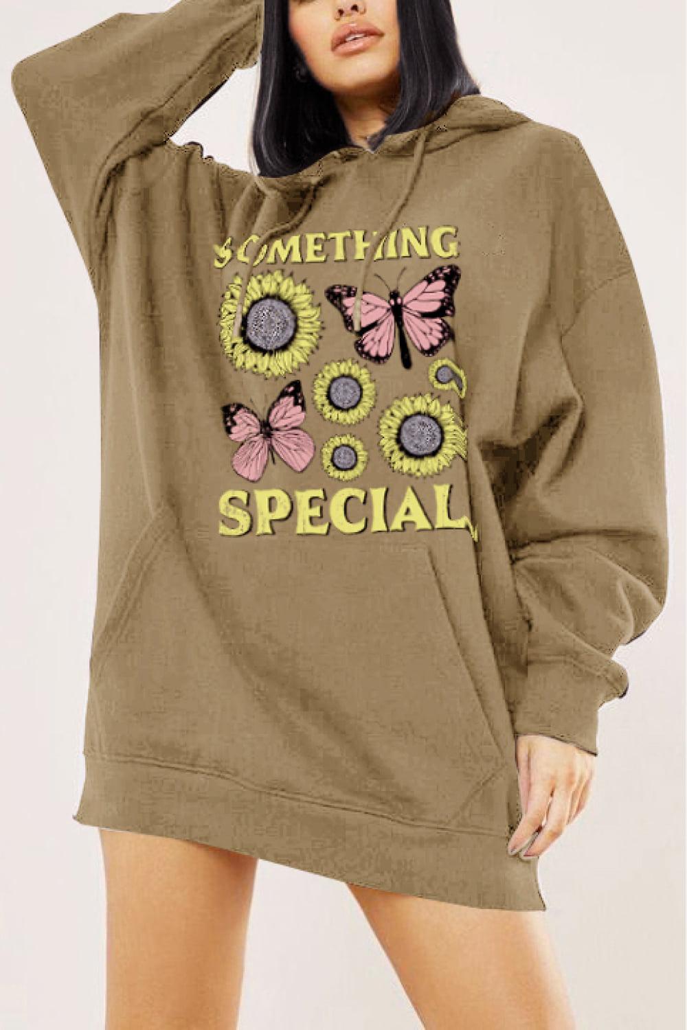 Simply Love Full Size SOMETHING SPECIAL Graphic Hoodie BLUE ZONE PLANET