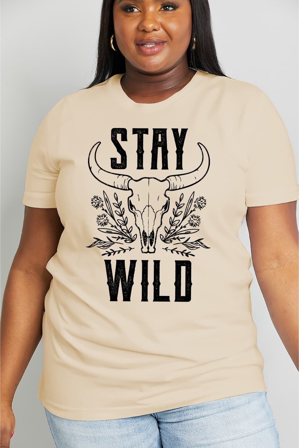 Simply Love Full Size STAY WILD Graphic Cotton Tee BLUE ZONE PLANET