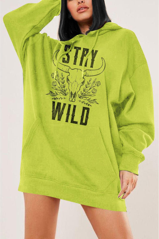 Simply Love Full Size STAY WILD Graphic Hoodie BLUE ZONE PLANET