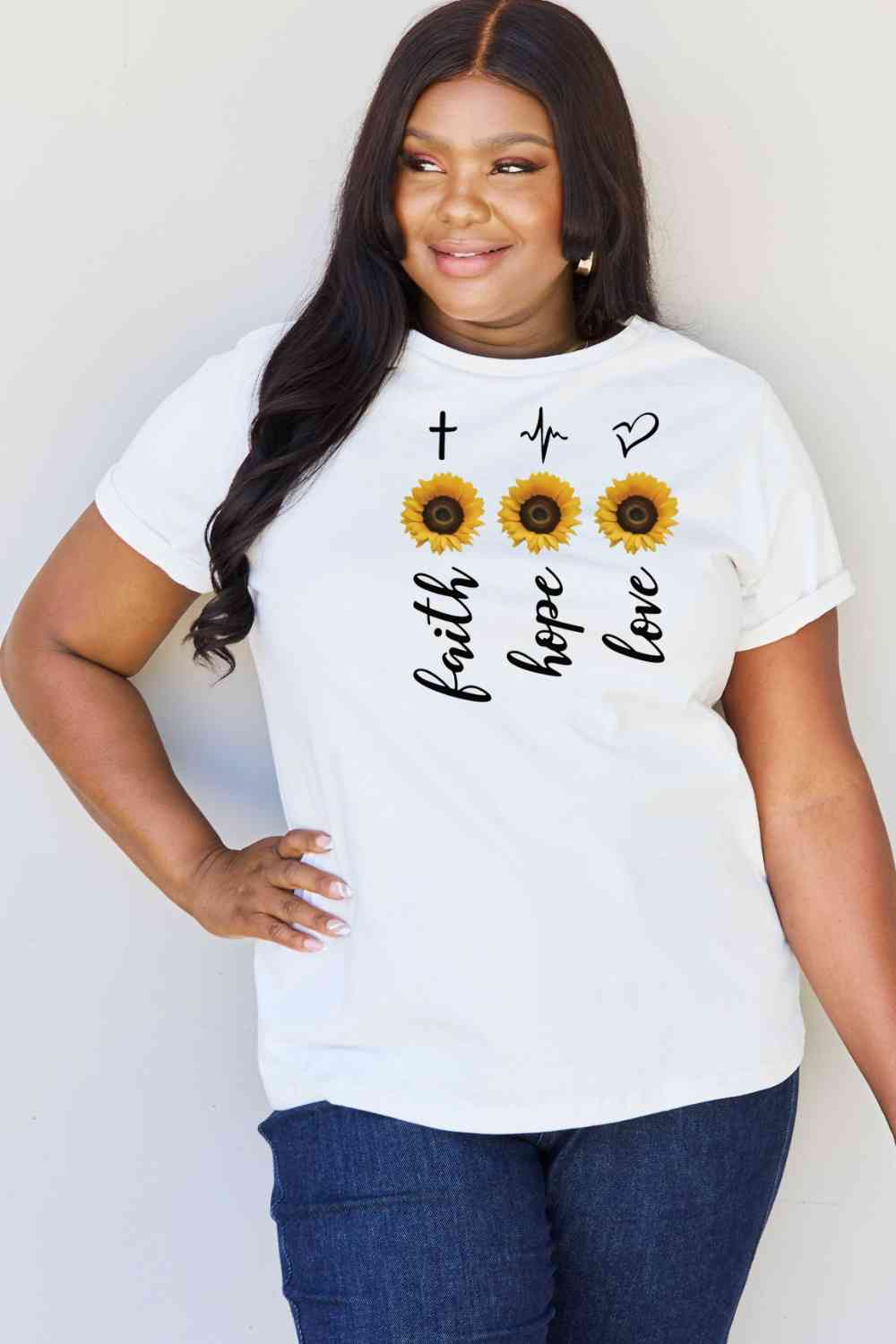 Simply Love Full Size Sunflower Graphic T-Shirt BLUE ZONE PLANET