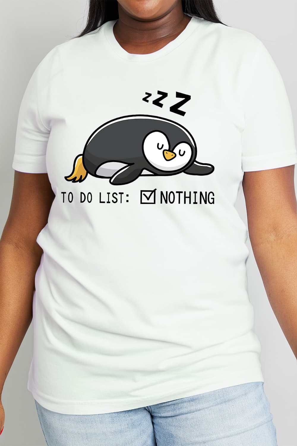 Simply Love Full Size TO DO LIST NOTHING Graphic Cotton Tee BLUE ZONE PLANET