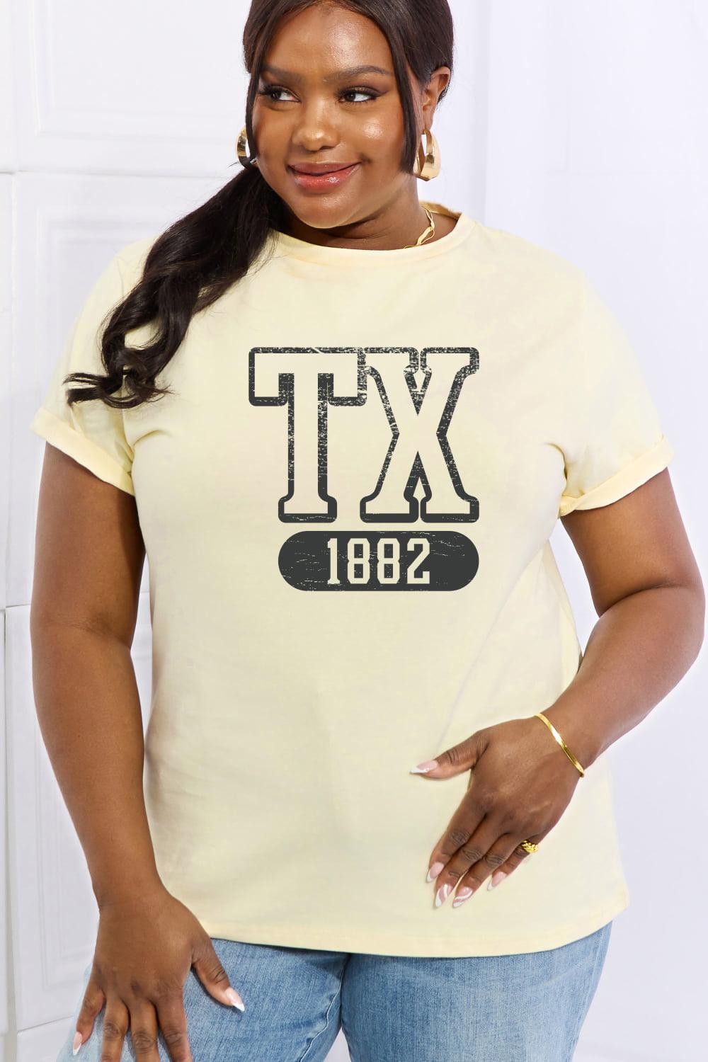 Simply Love Full Size TX 1882 Graphic Cotton Tee BLUE ZONE PLANET