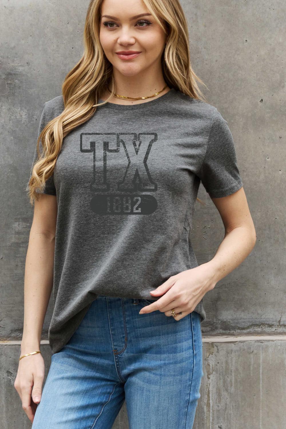 Simply Love Full Size TX 1882 Graphic Cotton Tee BLUE ZONE PLANET