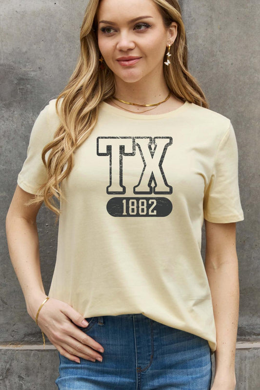 Simply Love Full Size TX 1882 Graphic Cotton Tee BLUE ZONE PLANET