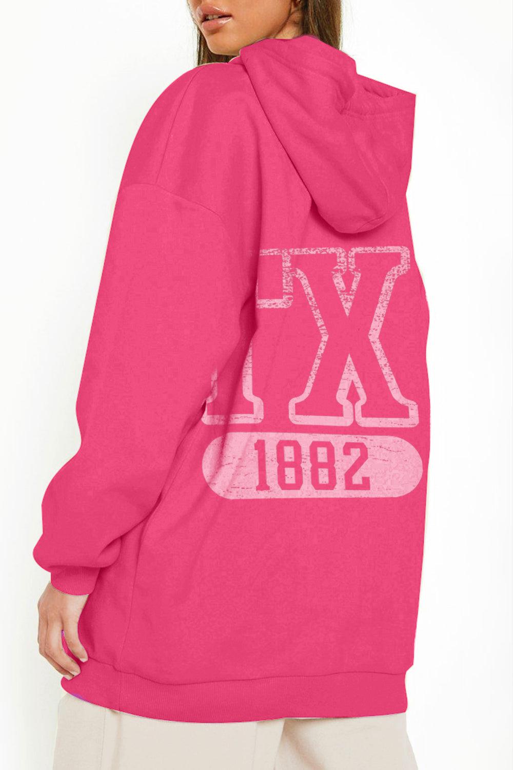 Simply Love Full Size TX 1882 Graphic Hoodie BLUE ZONE PLANET