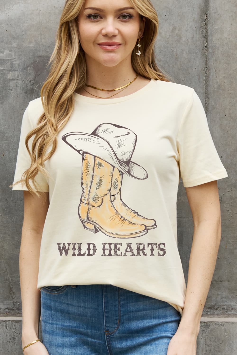 Simply Love Full Size WILD HEARTS Graphic Cotton Tee BLUE ZONE PLANET