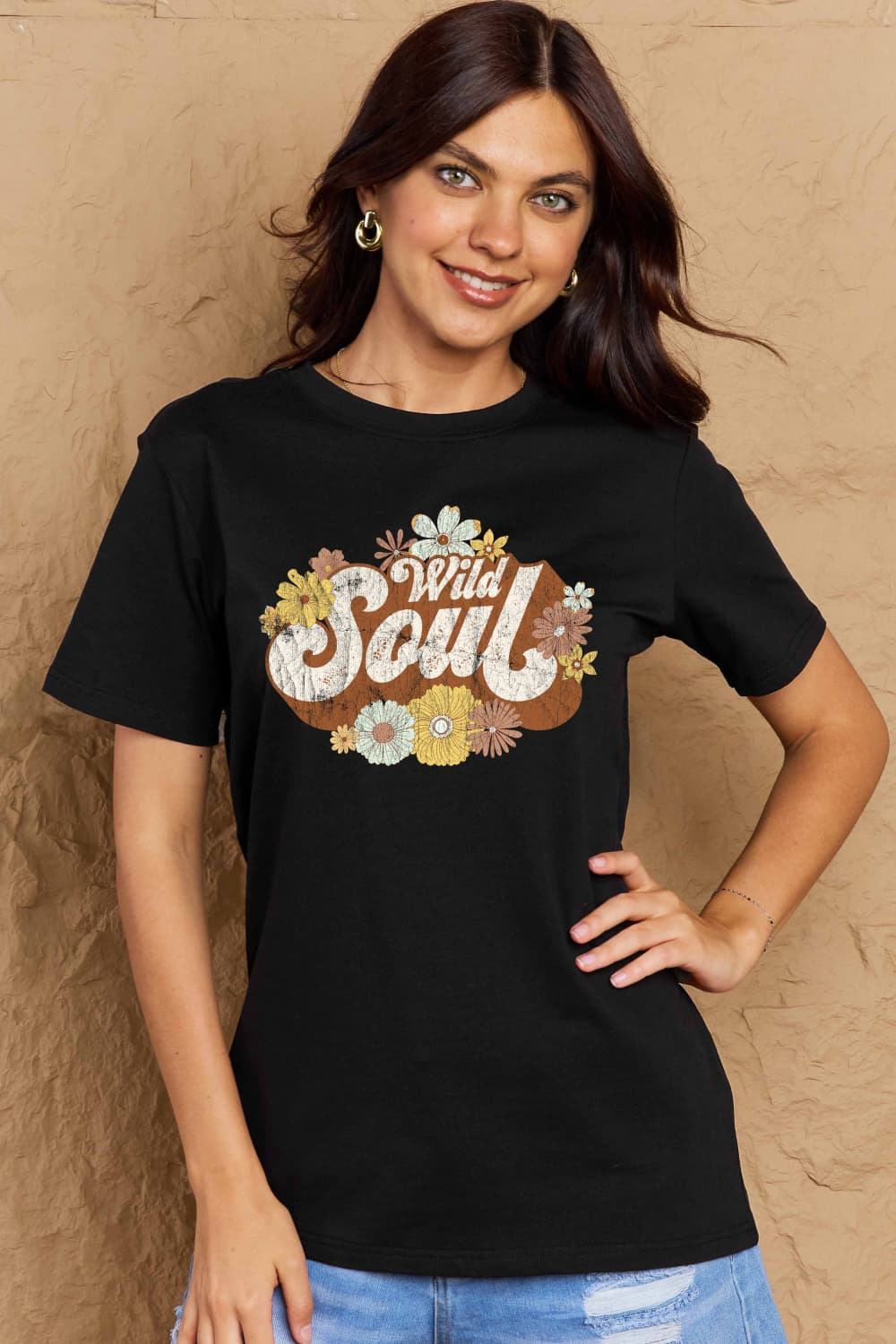 Simply Love Full Size WILD SOUL Graphic Cotton T-Shirt BLUE ZONE PLANET