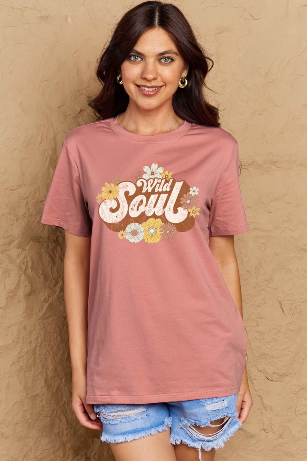 Simply Love Full Size WILD SOUL Graphic Cotton T-Shirt BLUE ZONE PLANET