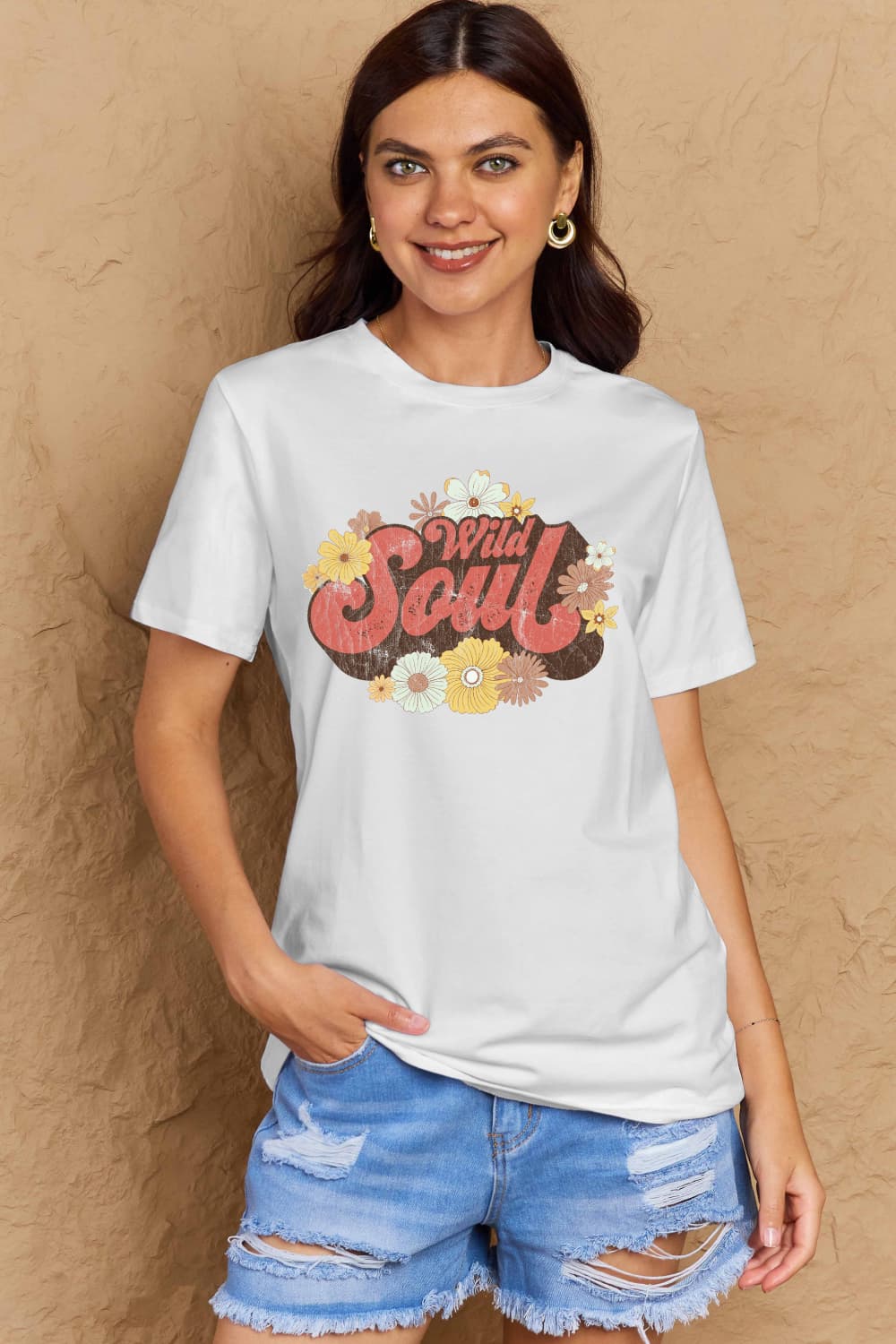 Simply Love Full Size WILD SOUL Graphic Cotton T-Shirt BLUE ZONE PLANET