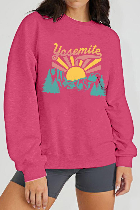 Simply Love Full Size YOSEMITE Graphic Sweatshirt BLUE ZONE PLANET