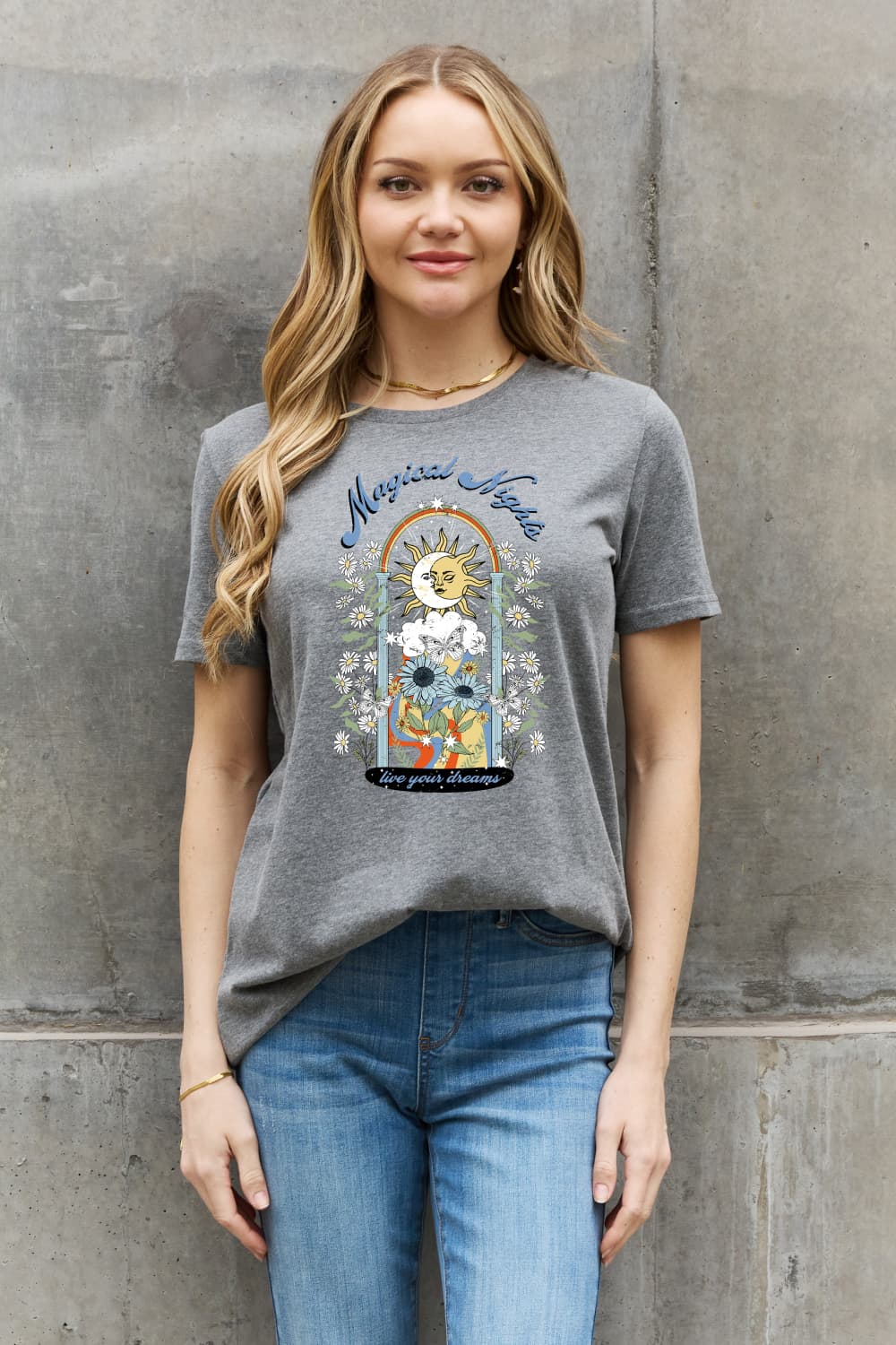 Simply Love MAGICAL NIGHTS LIVE YOUR DREAMS Graphic Cotton Tee BLUE ZONE PLANET