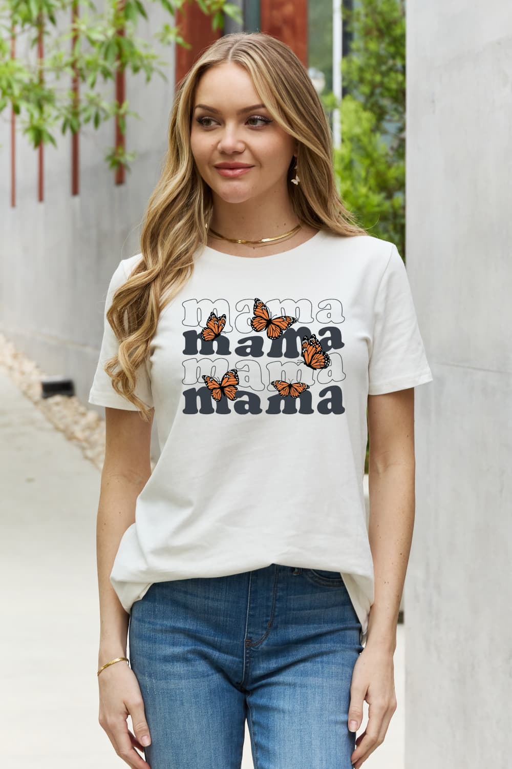 Simply Love MAMA Butterfly Graphic Cotton T-Shirt BLUE ZONE PLANET