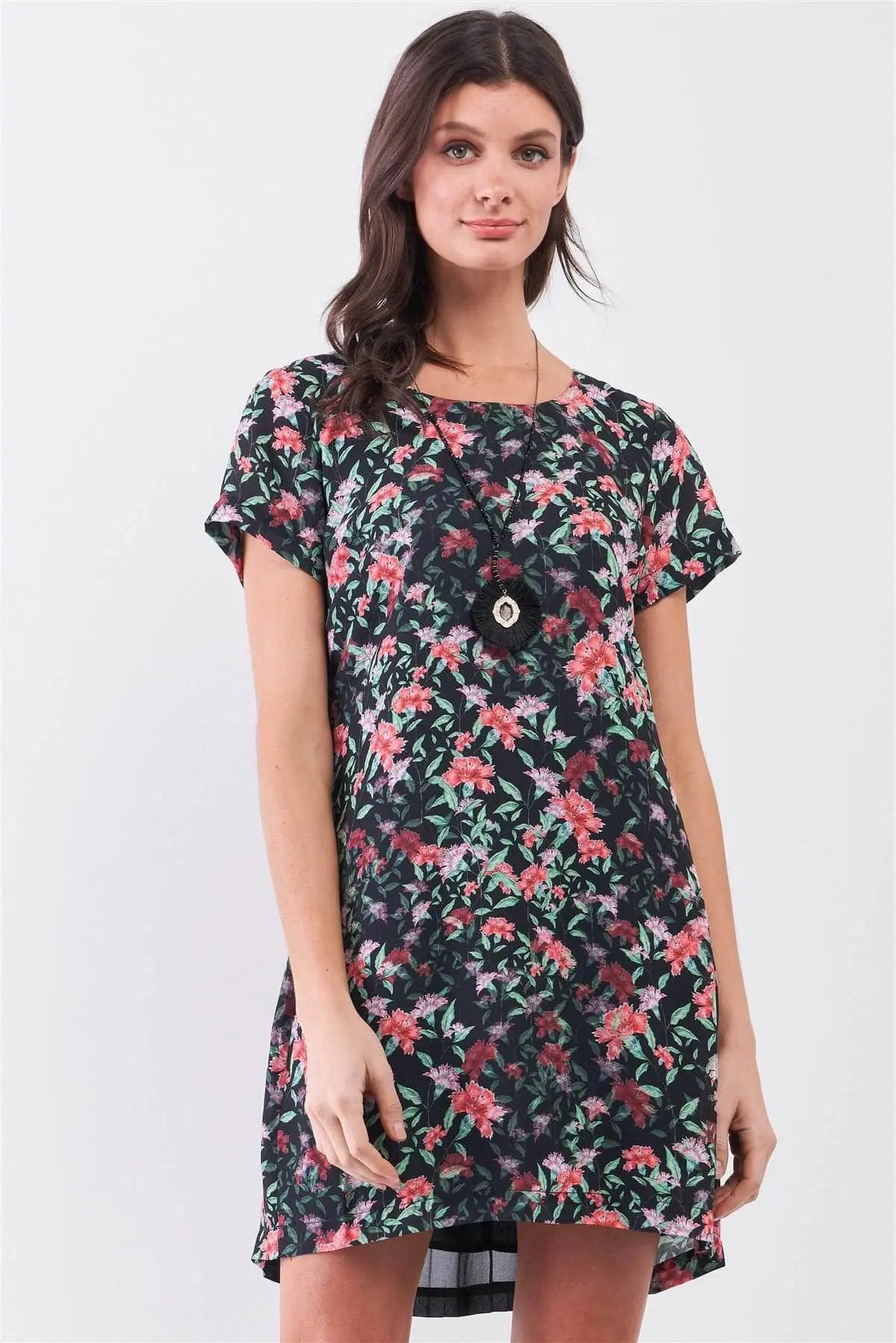 Simply Sweet Floral Pleated Mini Dress Blue Zone Planet