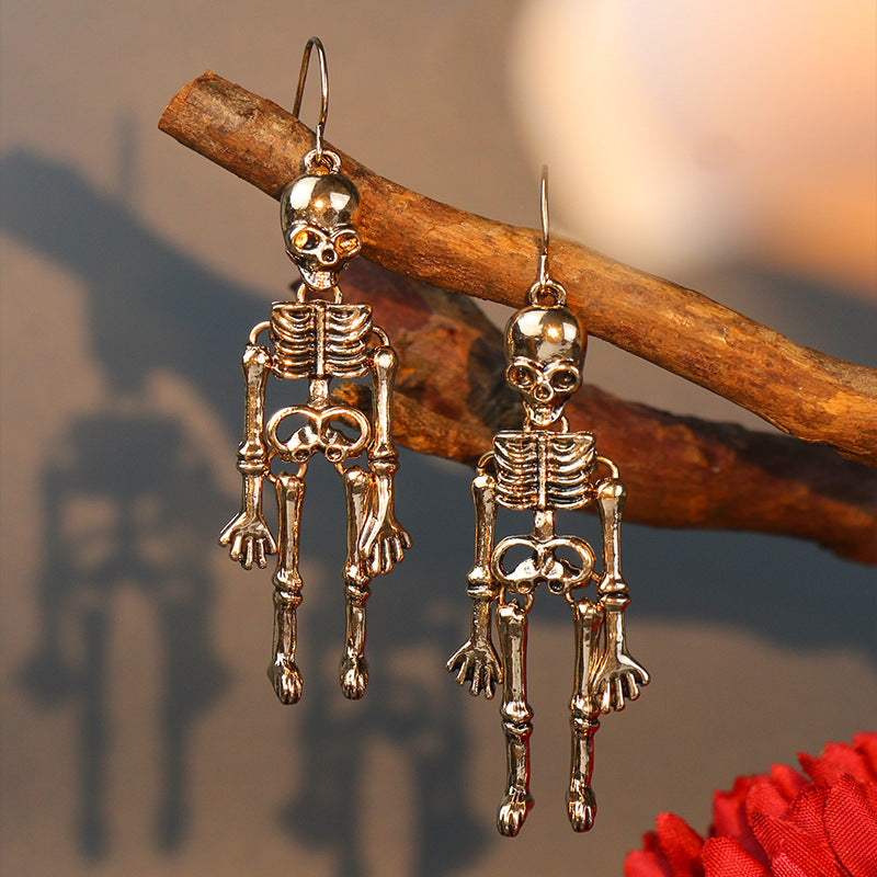 Skeleton Alloy Earrings BLUE ZONE PLANET