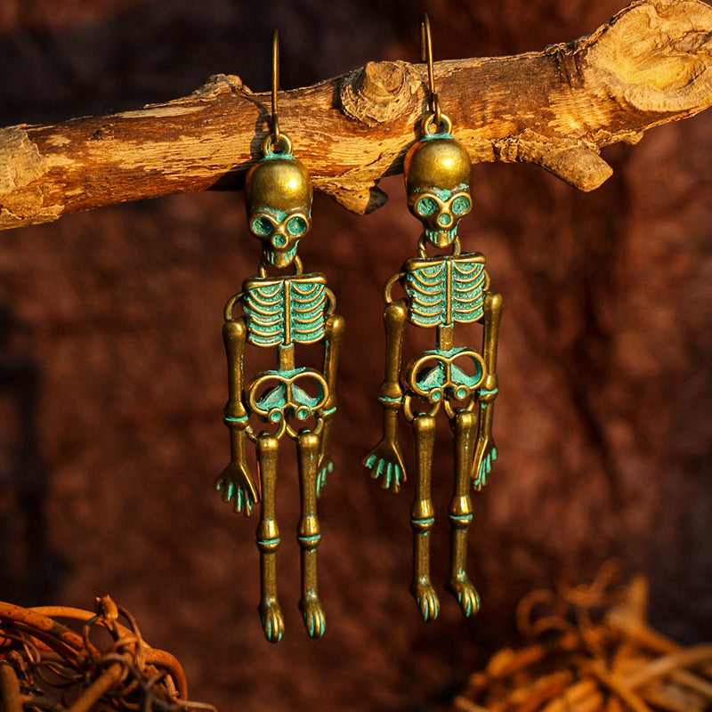 Skeleton Alloy Earrings BLUE ZONE PLANET