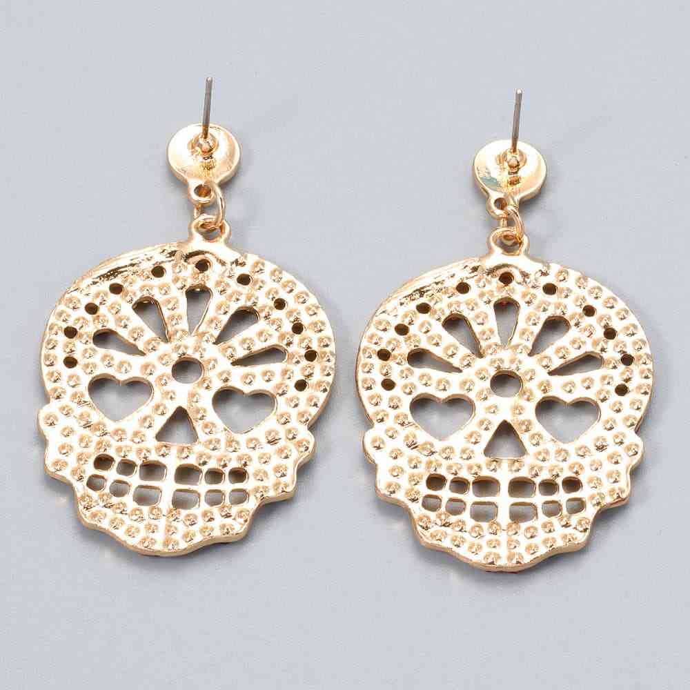 Skull Rhinestone Alloy Earrings BLUE ZONE PLANET