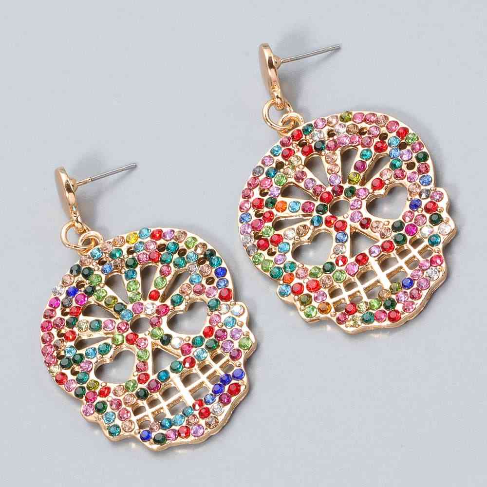 Skull Rhinestone Alloy Earrings BLUE ZONE PLANET