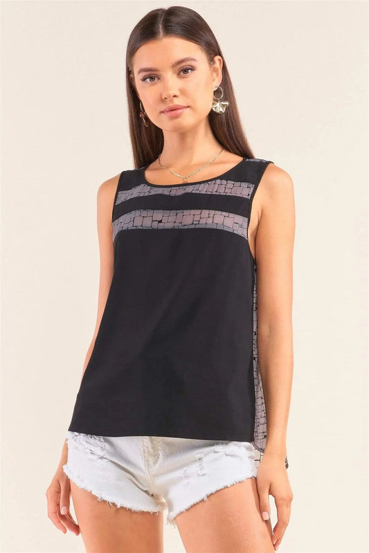 Sleeveless Round Neck Top Blue Zone Planet