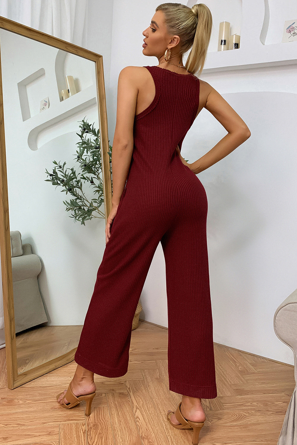 Sleeveless Straight Leg Jumpsuit BLUE ZONE PLANET