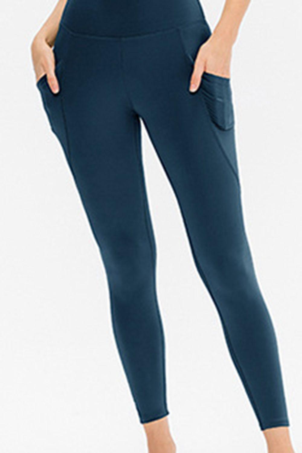 Slim Fit Long Active Leggings with Pockets BLUE ZONE PLANET